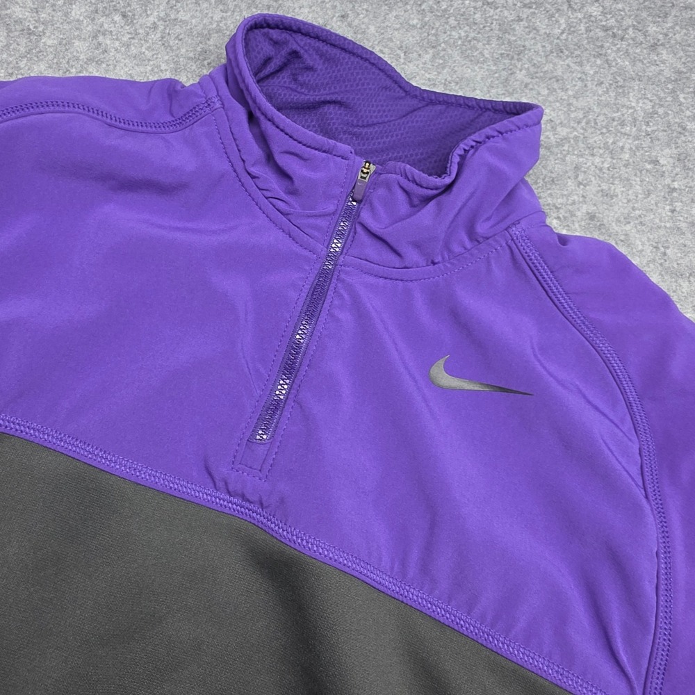 Nike Therma-FIT Quarter Zip Pullover Purple Gray Colorblock Mens Medium